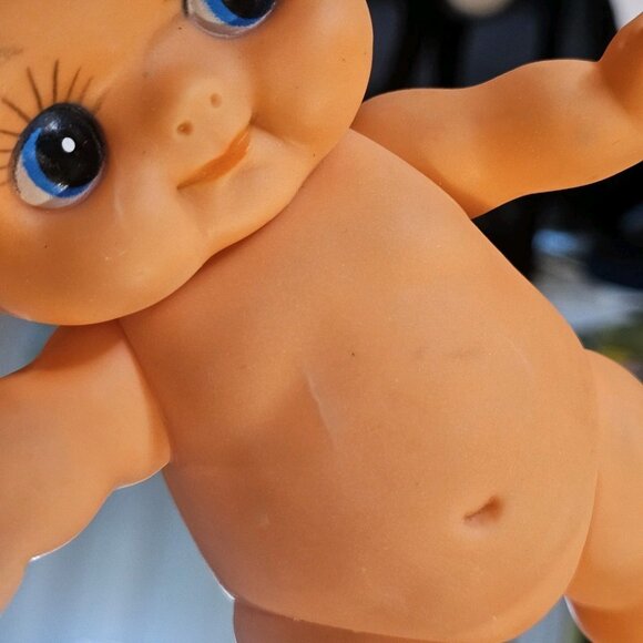 VTG Kewpie Rubber Doll 9" Jointed Squeak Toy Kitschy Baby Doll Molded Hair - Picture 14 of 15